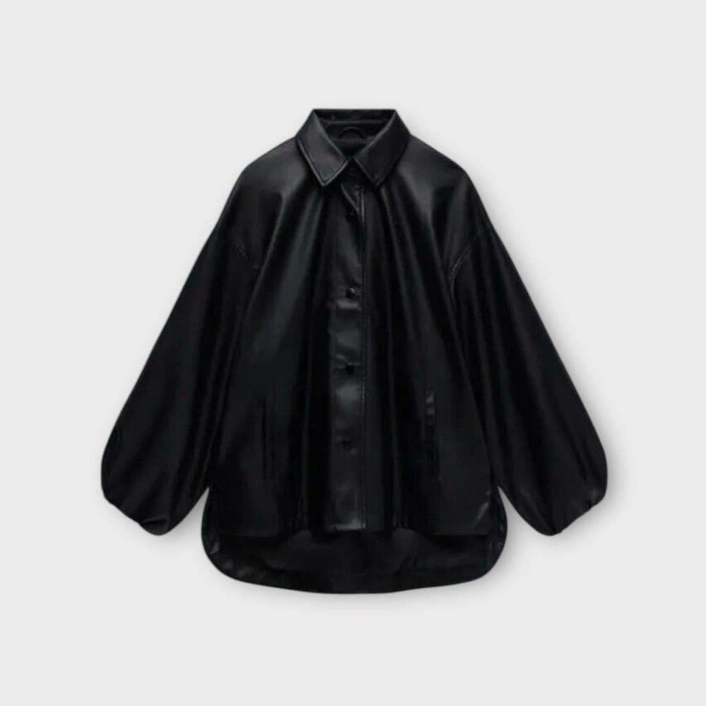 Zara Faux Leather Black Jacket